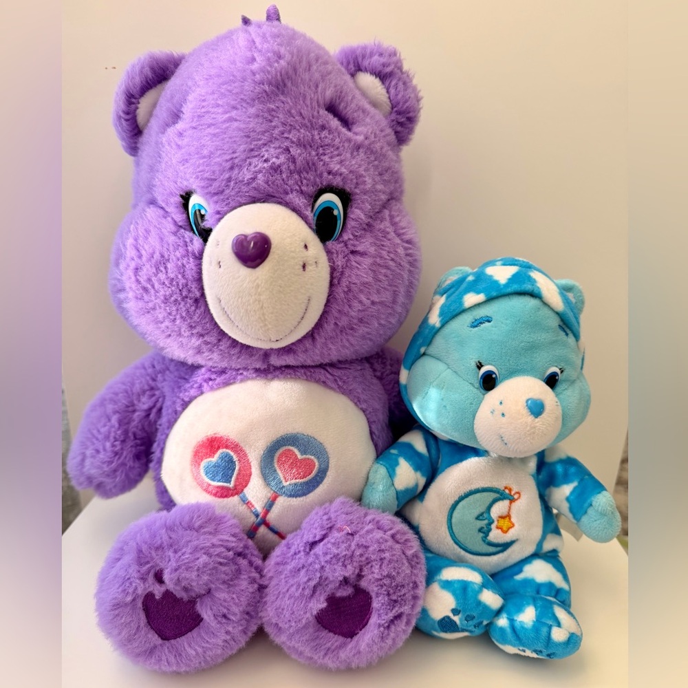 Care Bears Plush Bundle – 13" Share Bear & 9" Bedtime Care Bear in PJs